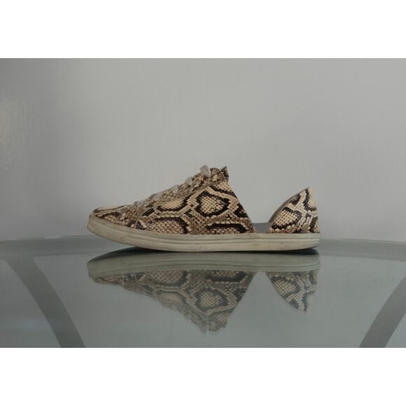 Freda Salvador | Women 7.5 | Tan Eda D’Orsay Snake Print Sneaker Made in Spain - Picture 3 of 10